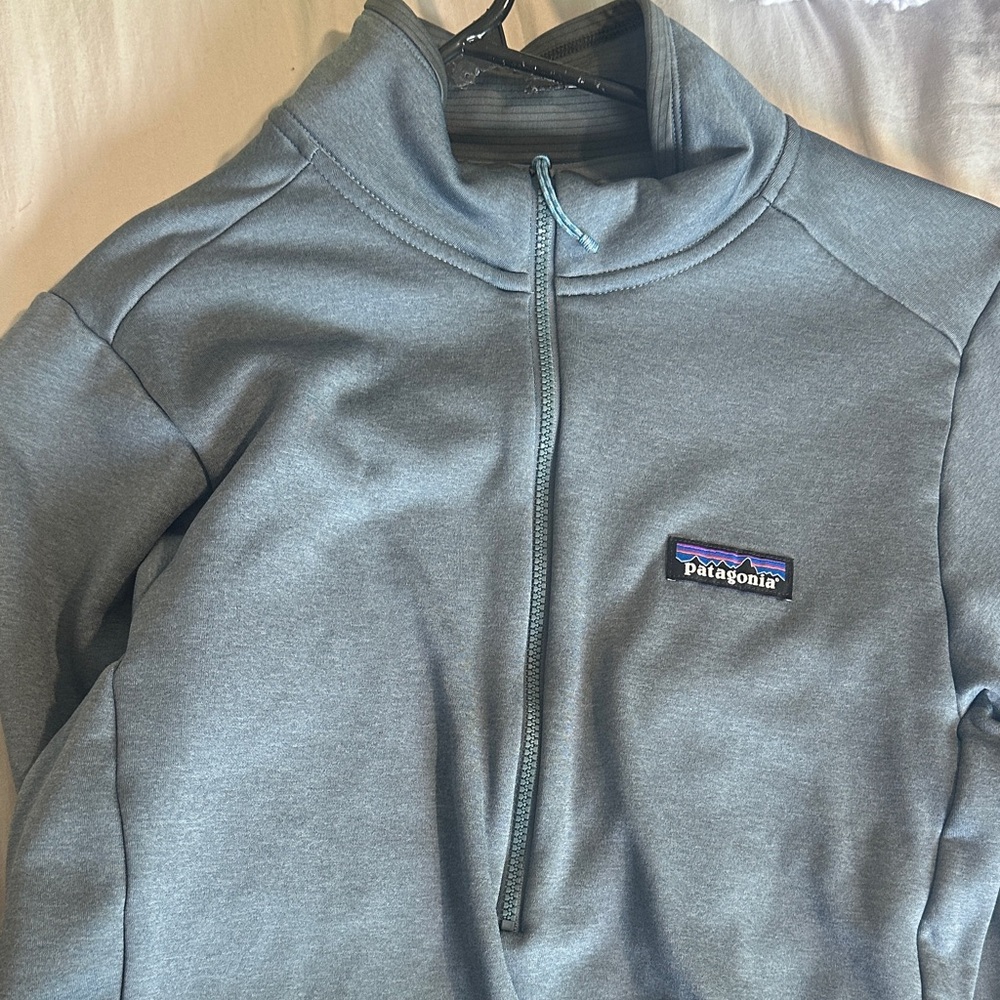 Patagonia Blue-Green Quarter-Zip Fleece